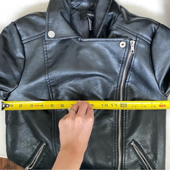 Forever 21 Black Faux Leather Jacket S - Picture 9 of 11